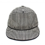 Vintage look striped denim cap
