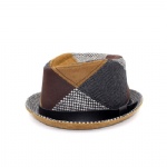 Wool Blend Patchwork Jazz Hat